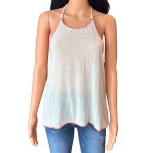 NWT BILA 77 Women’s Beige Boho Cotton Halter Top Size Large